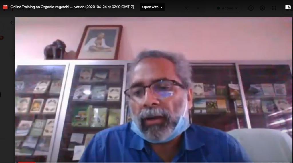 Director of Extension welcoming all to the training on Organic vegetable cultivation Director of Extension welcoming all to the training on Organic vegetable cultivation